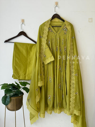 Soft Work Chanderi Set 12695