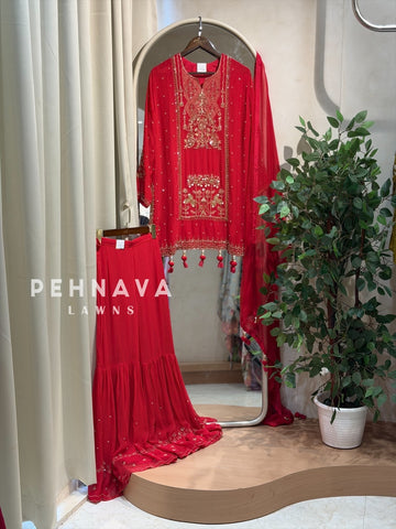 Premium  Handworked Sharara Suit