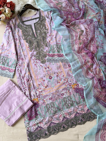 Casual Unstitched Suit with Dupatta 1861
