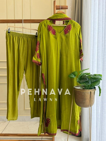 Premium Chanderi Three Piece Set