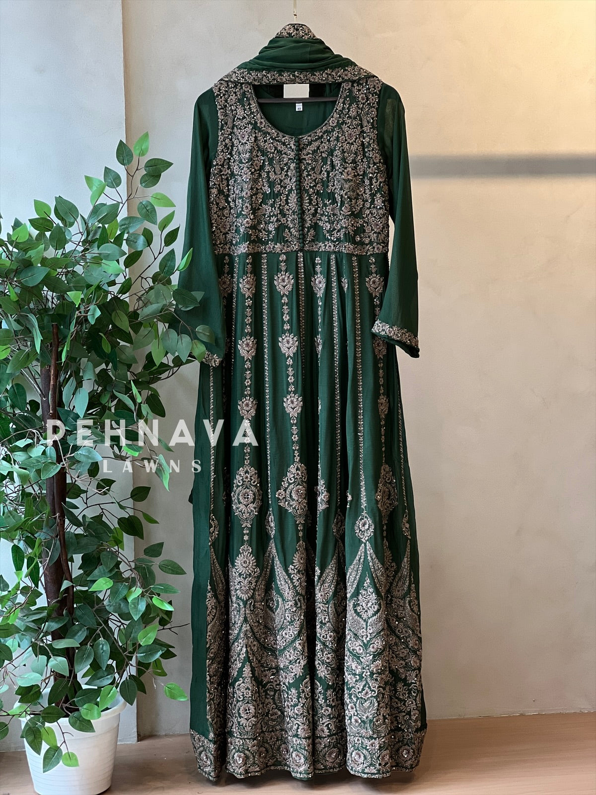 Handworked two piece anarkali set