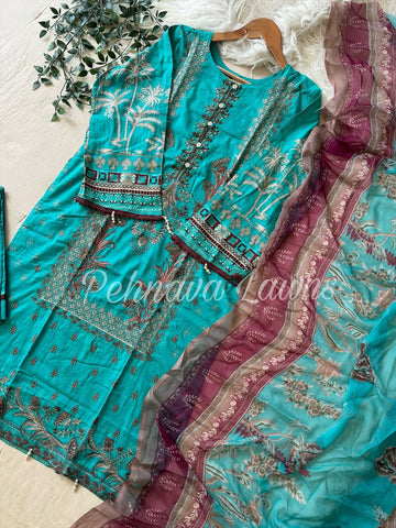 Embroidered Cotton Pakistani Suit-3374-N