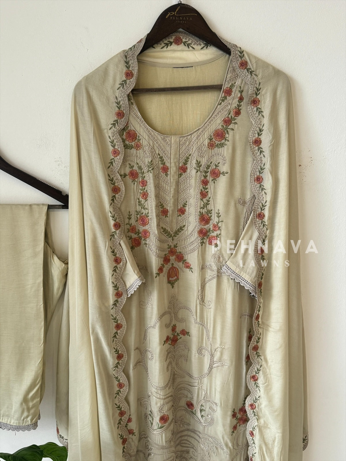 Floral Embroidered Suit-6202