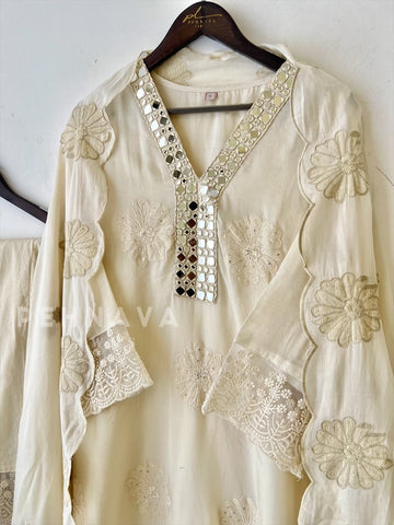 Classic Mirror Work Set - Pehnava Lawns