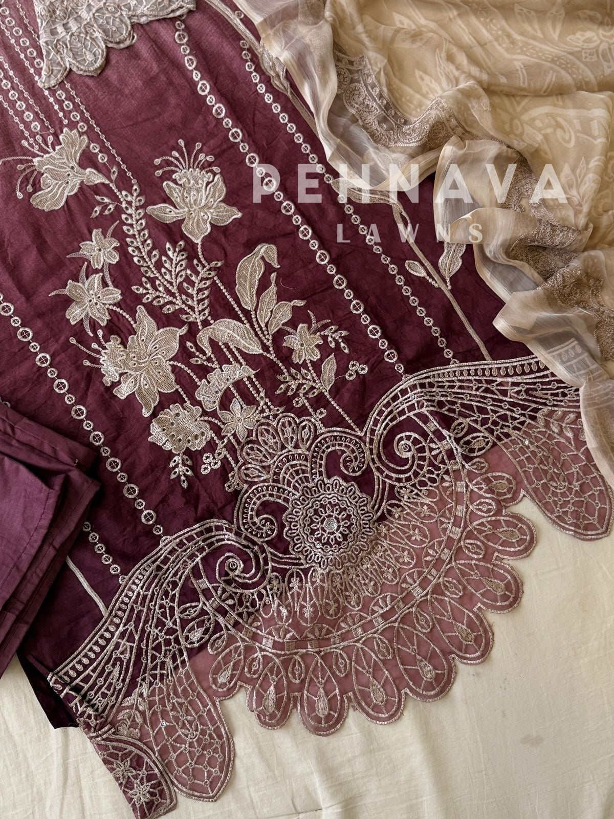 Cut Work Stitched Suit 1831