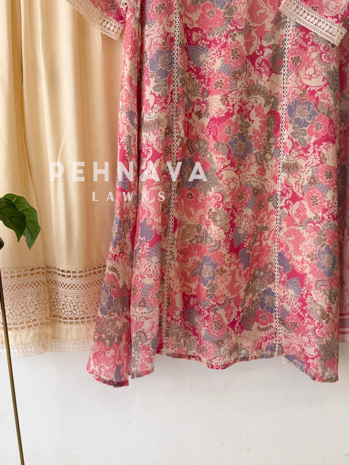 Floral Print Suit with Lace 4210