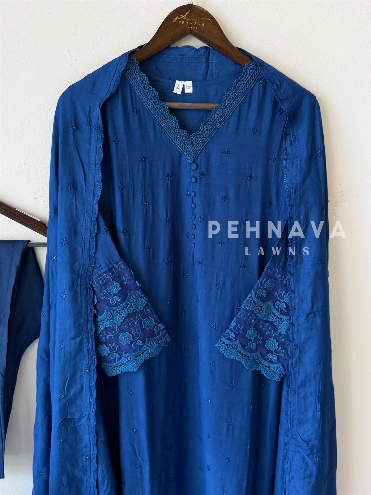 Lace‑Trimmed Embroidered Ensemble