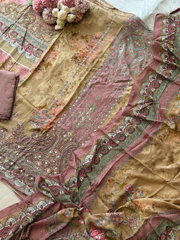 Dual Shade Muslin Suit-198