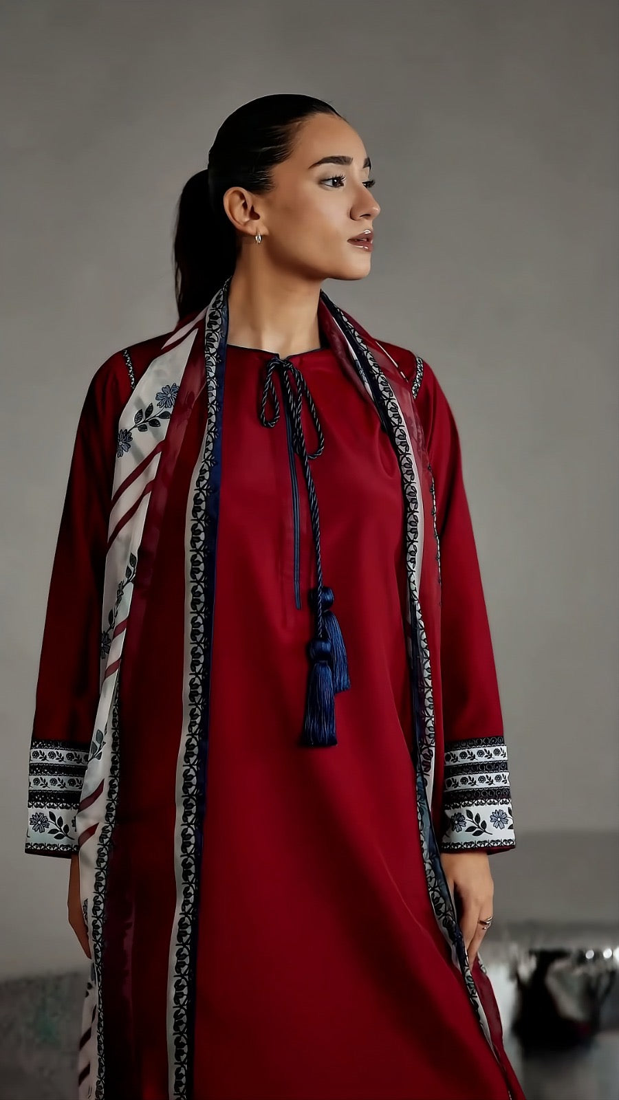 Lace Detail Crepe Suit Set - Pehnava Lawns