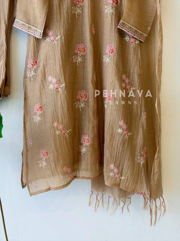 Floral Embroidered Three Piece Ensemble 5778/79