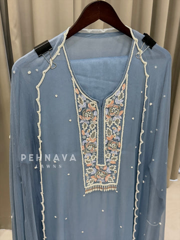 Premium Chiffon Handwork Semi-Stitched Suit