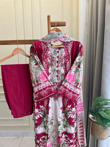 Pink Printed Modern Pakistani Suit-6