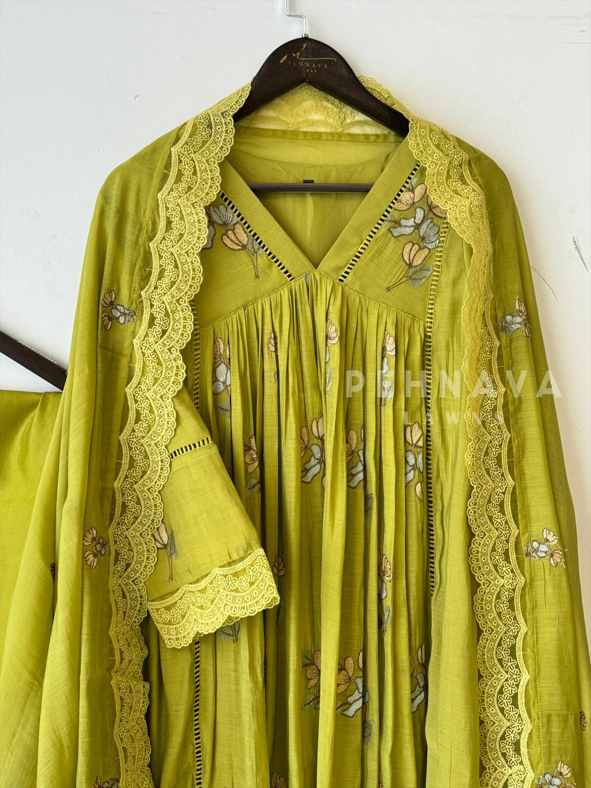 Soft Work Chanderi Set 12695