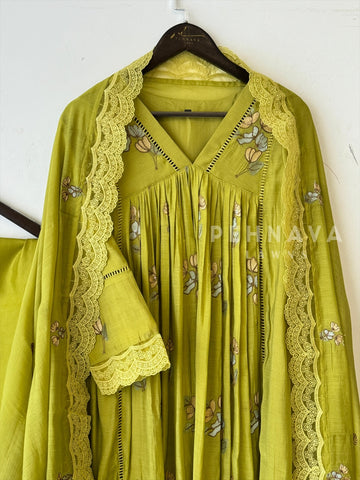 Soft Work Chanderi Set 12695