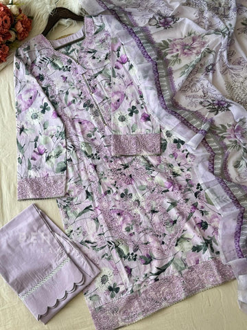 Unstitched  Lawn Suit-4001