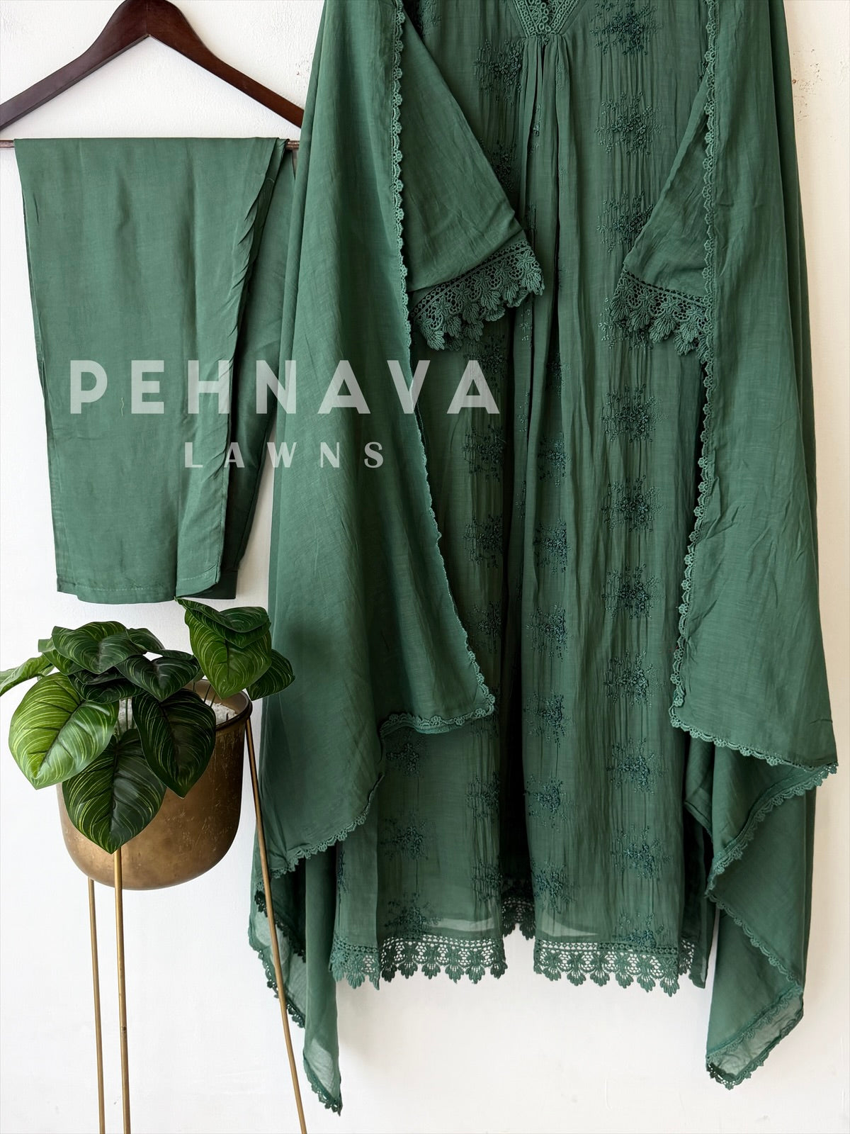Chanderi Embroidered Suit-17461