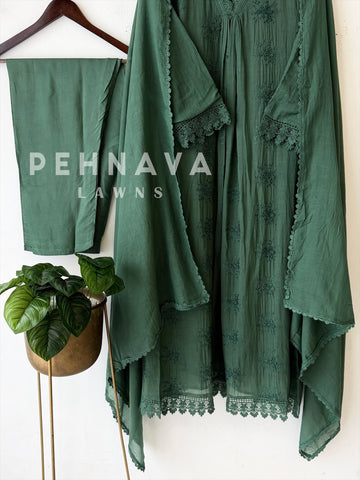 Chanderi Embroidered Suit-17461