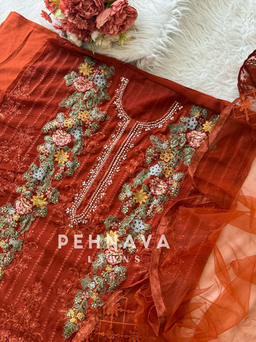 Georgette Party-wear Semi stitched Suit 1528