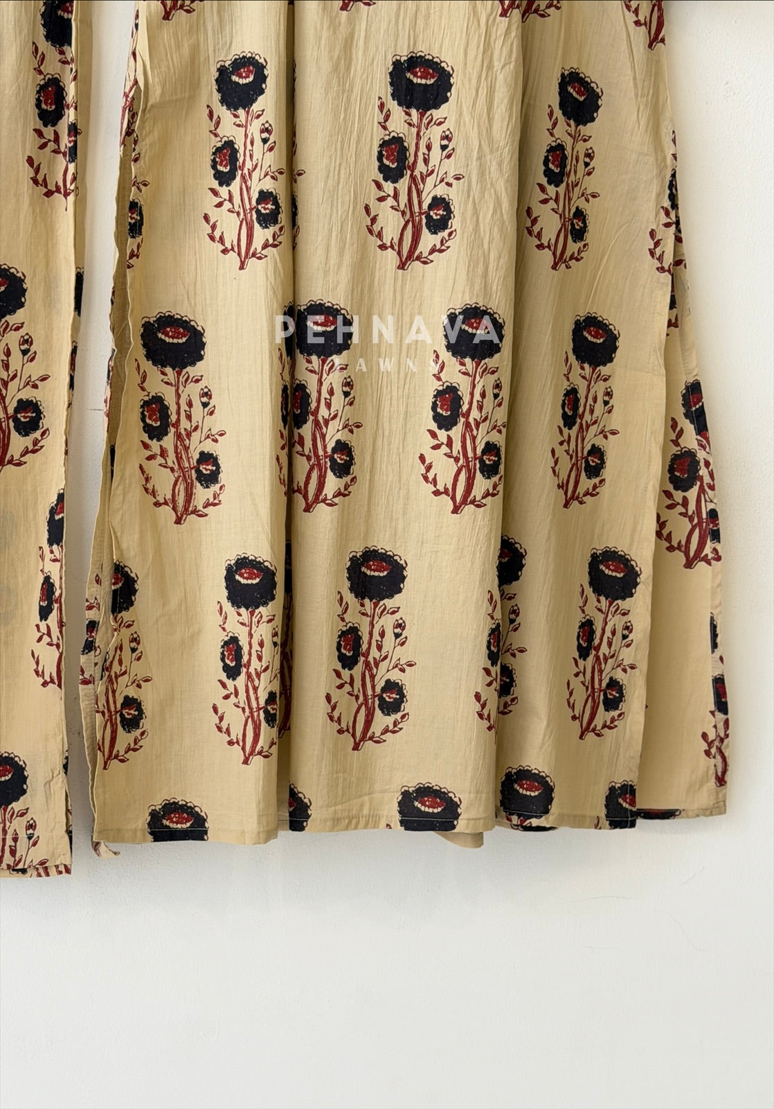 Pleated Yoke Floral Printed Two Piece Set 3089
