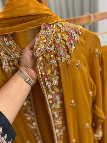 Premium Jacket Dress With Floral Handwork