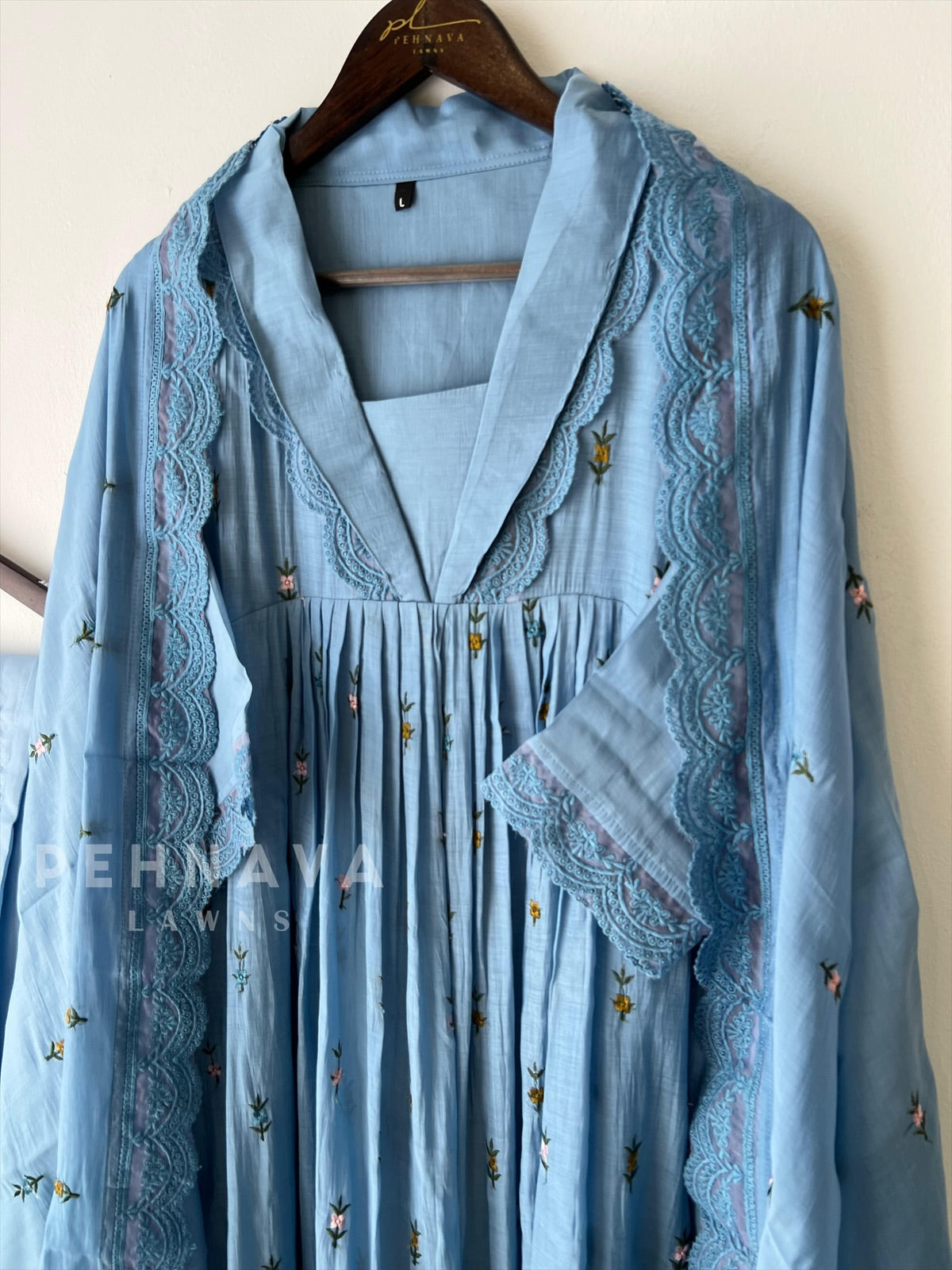 Pleated Yoke Anarkali Suit -12779