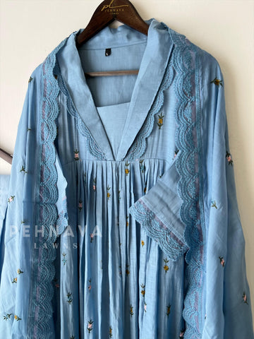 Pleated Yoke Anarkali Suit -12779