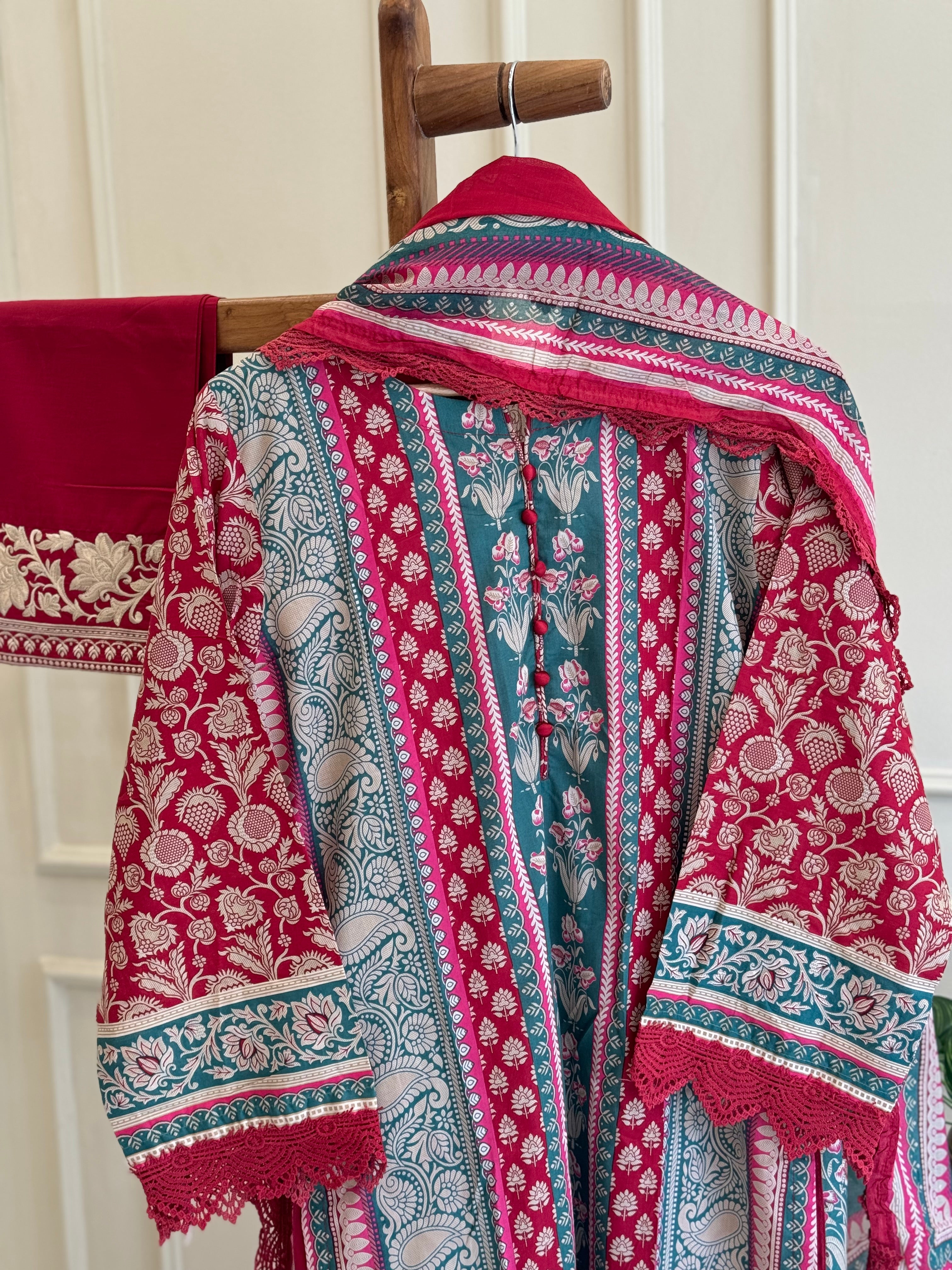 Khaadi Luxe Embroidered Lawn Suit – 3-Piece Exclusive Edition