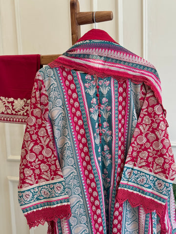 Khaadi Luxe Embroidered Lawn Suit – 3-Piece Exclusive Edition