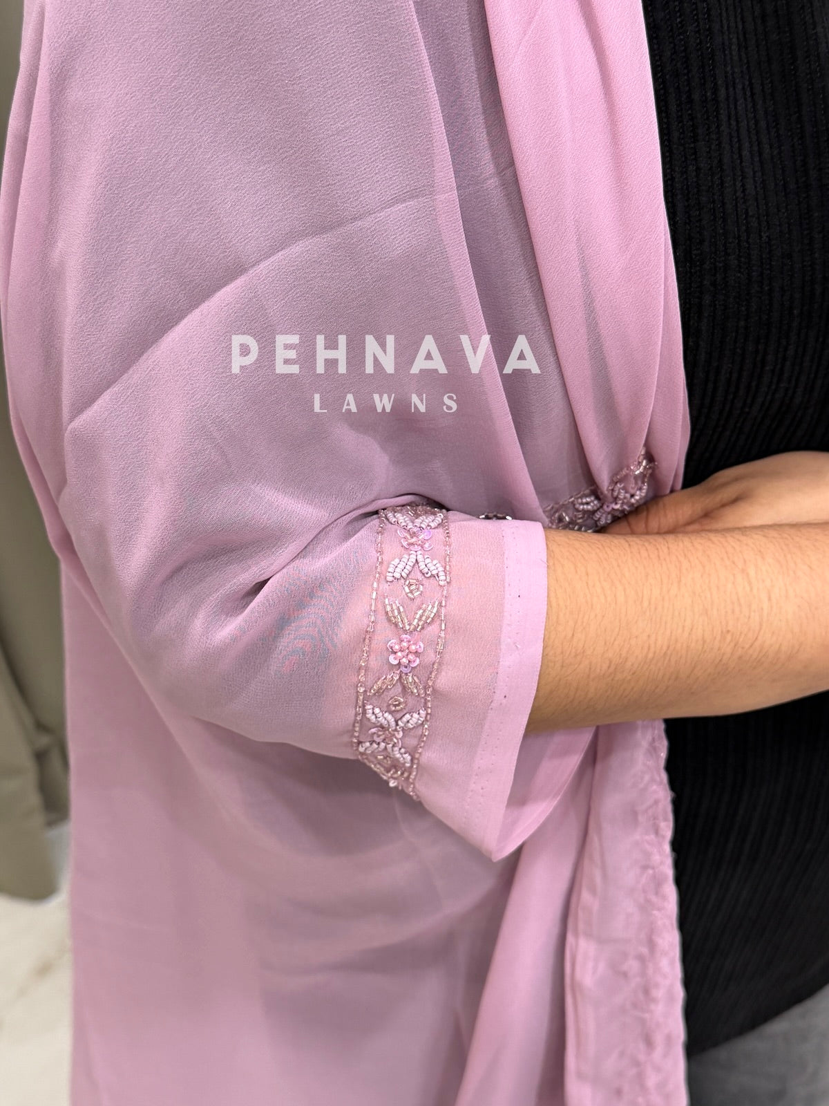 Premium Handworked Chiffon Unstitched Suit-1536