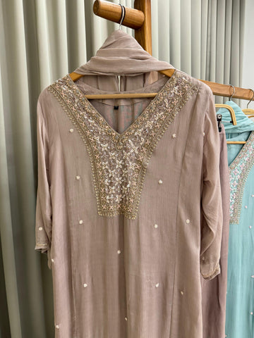 Chinnon ready to wear suit with Neck detailings