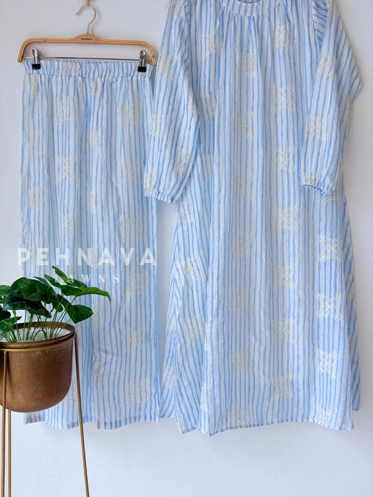 Stripe Embroidered Co-ord Set-4147 - Pehnava Lawns