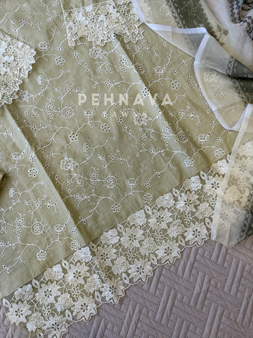 Embroidered Semi Stitched Suit-2181
