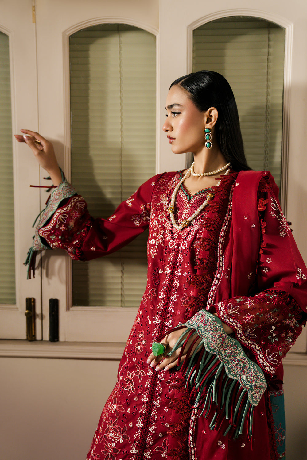 Sundas Ahad Premium Suit-RED EL-02