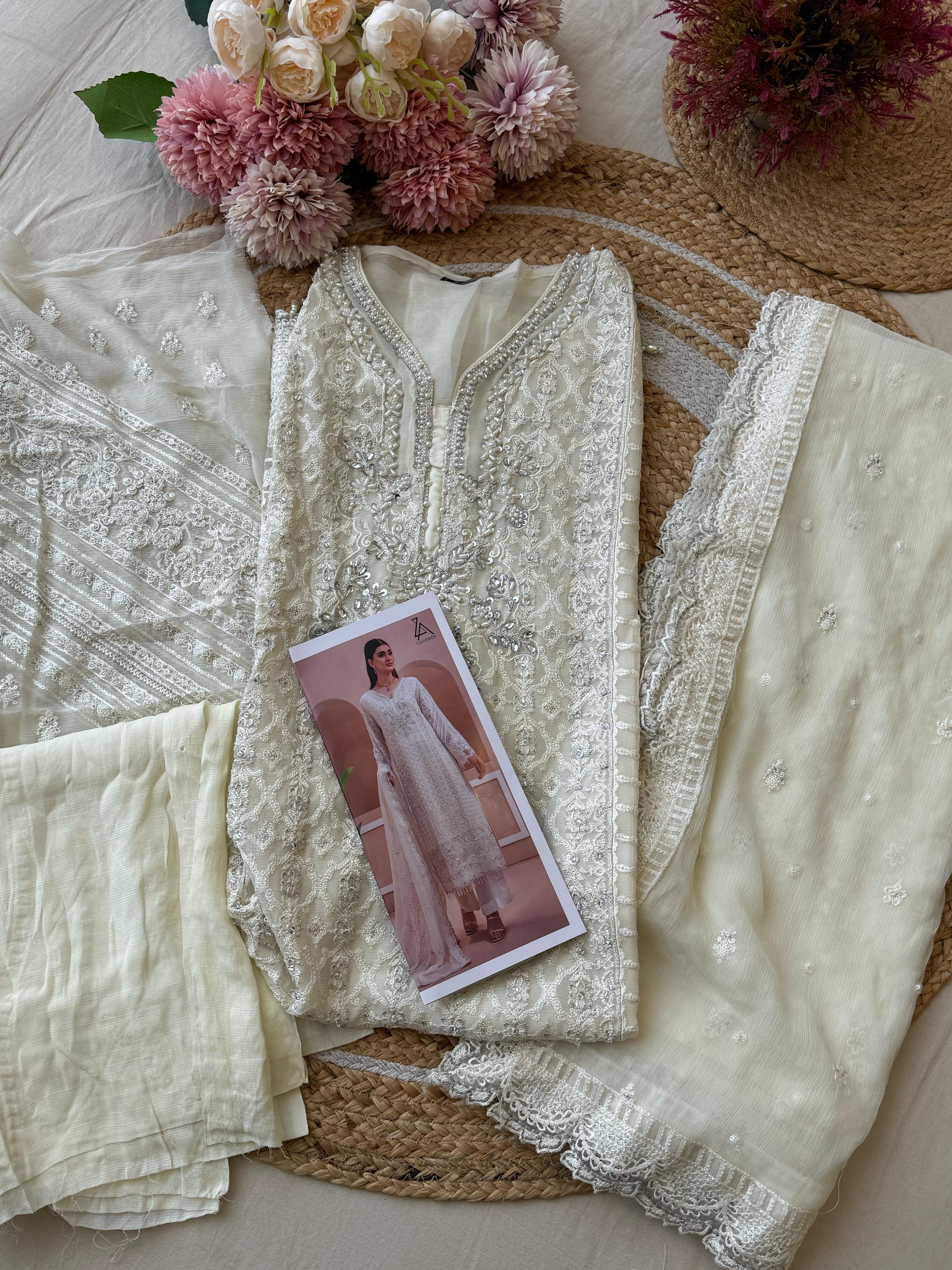 Semistitched Pure Chiffon Suit-2