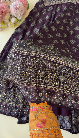 Premium Crepe Panelled heavy Anarkali-vine