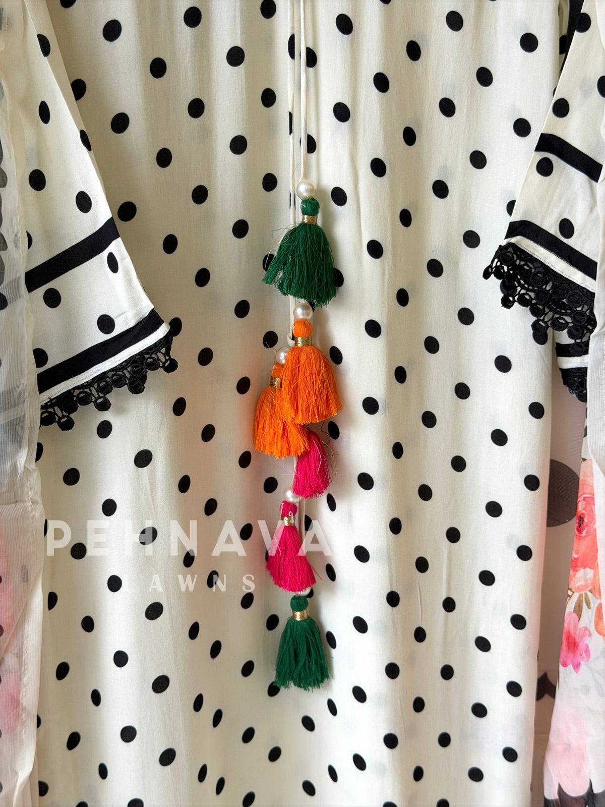 Rayon Polka Dot Printed Suit LRC 324