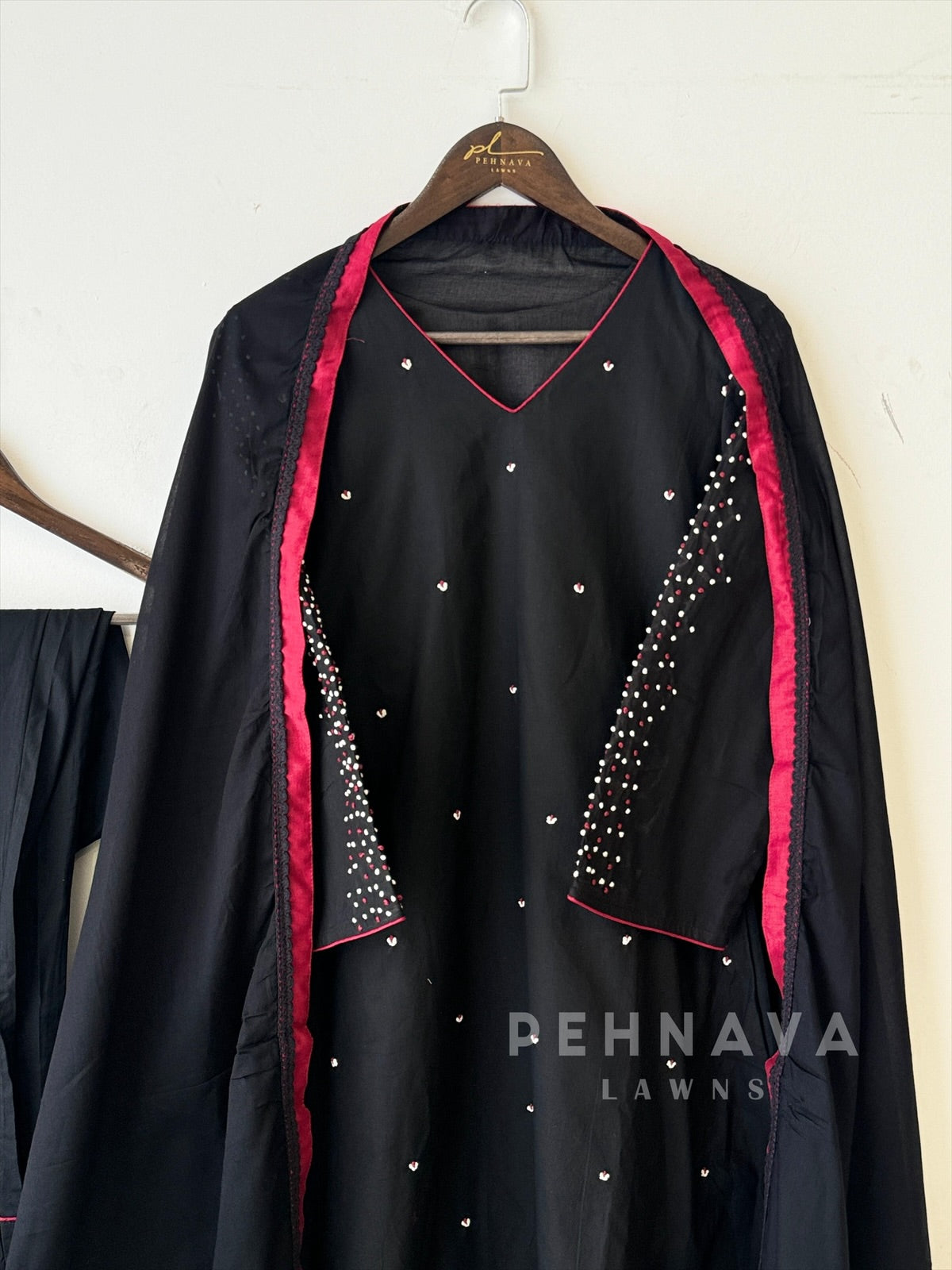 French Knot detailed Suit Set - Pehnava Lawns