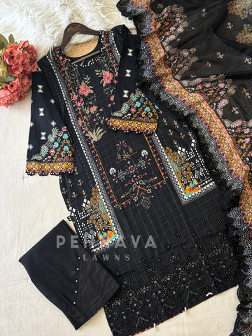 Floral Work Cotton Suit Set 1109