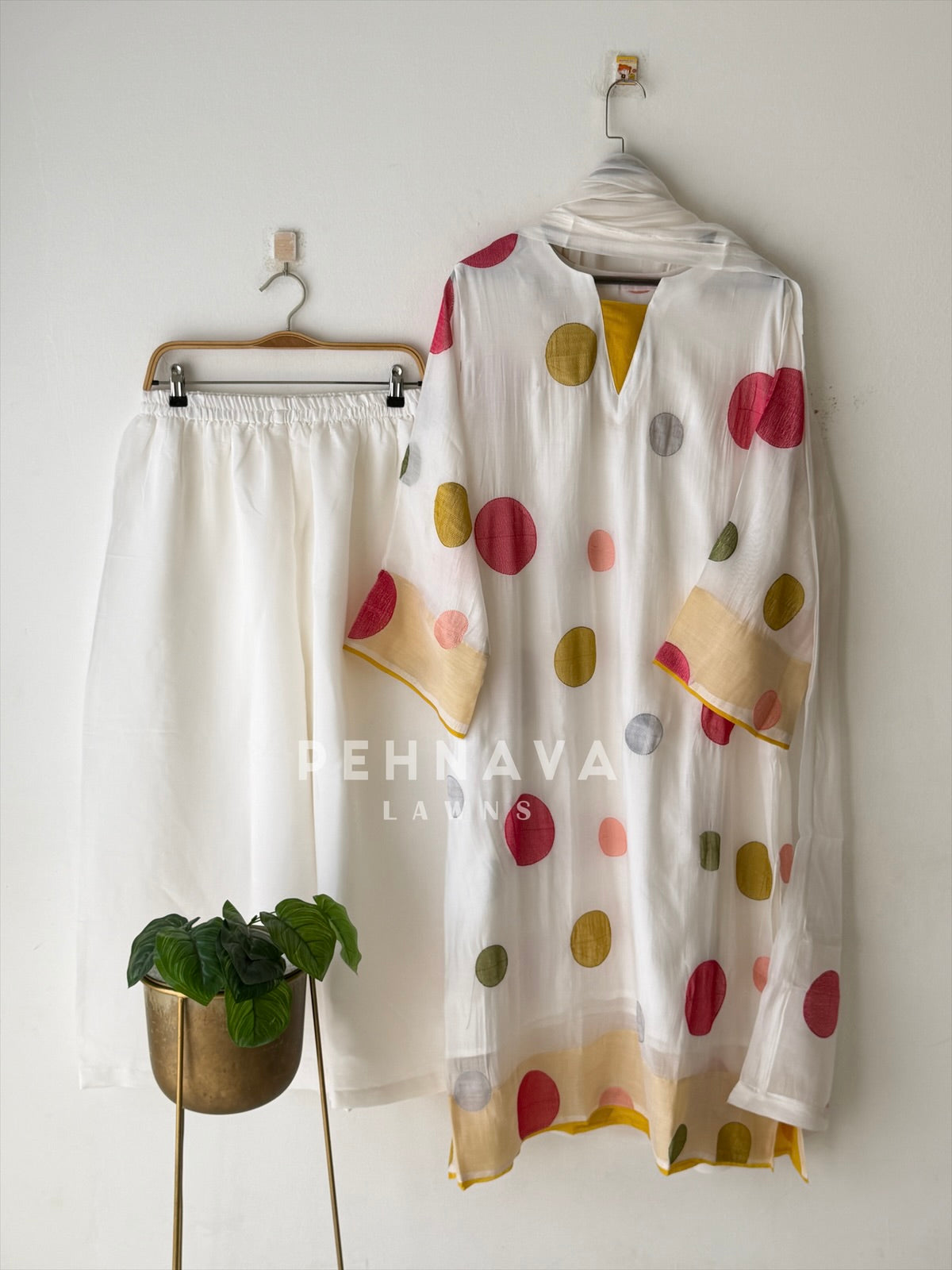 Polka Dot Appliqué Three Piece Set-SN6171