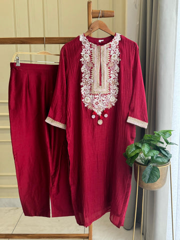 Premium Indo western Mulchanderi Two piece Set