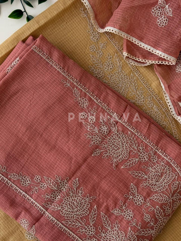 Cotacheck Embroidered Unstitched Suit-4147 - Pehnava Lawns