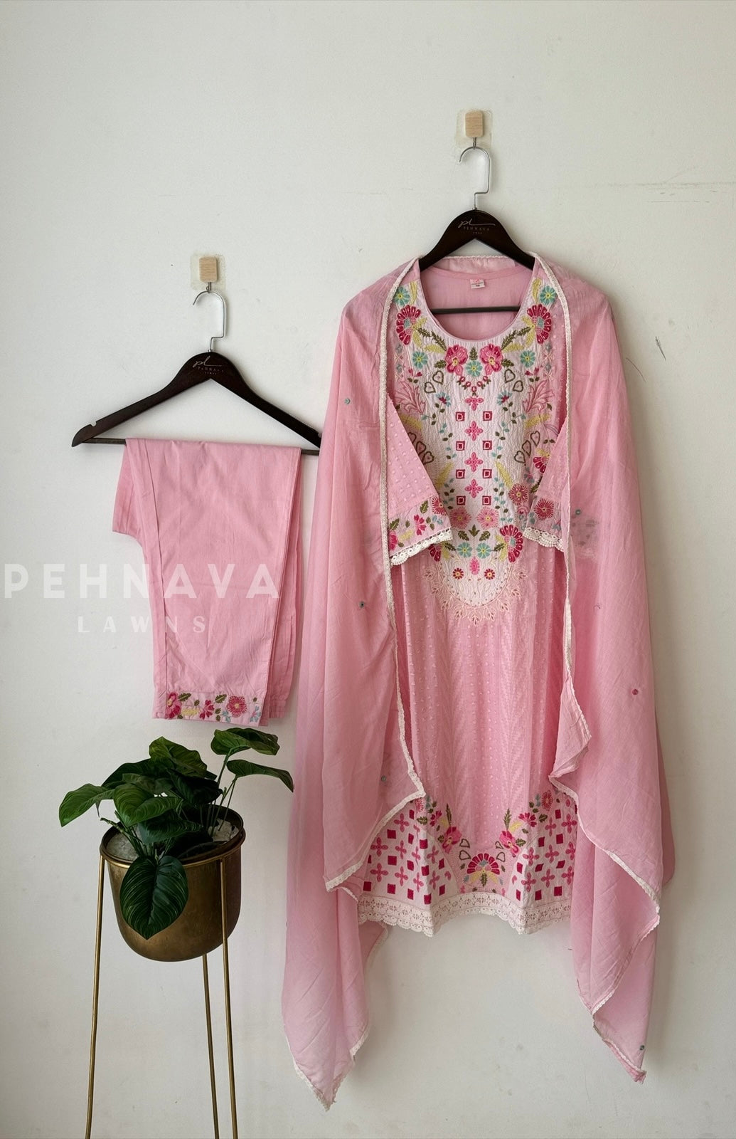 Dobby Cotton Embroidered Suit-3196 BV1