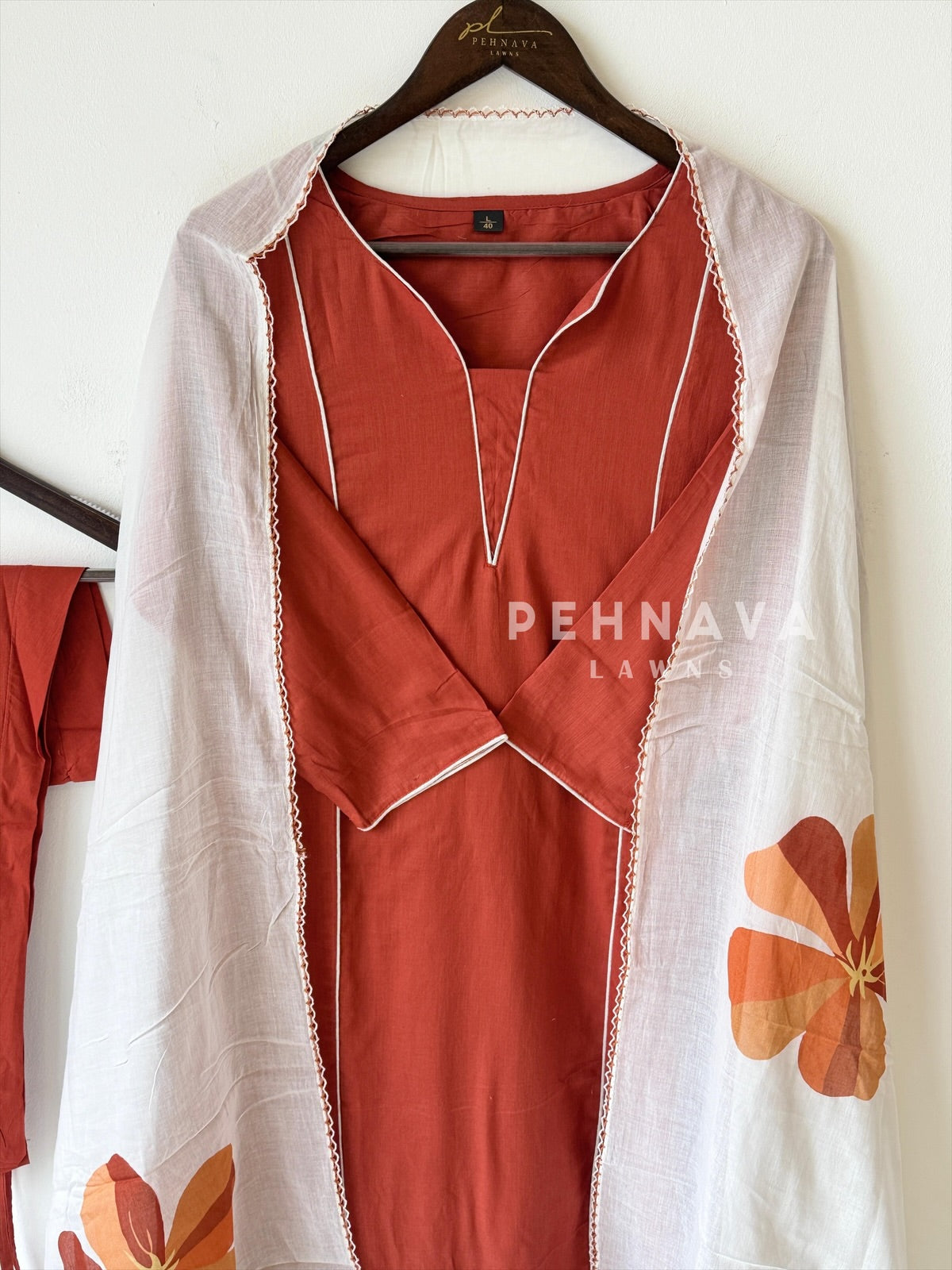 Cotton Flower Print Suit-No.3