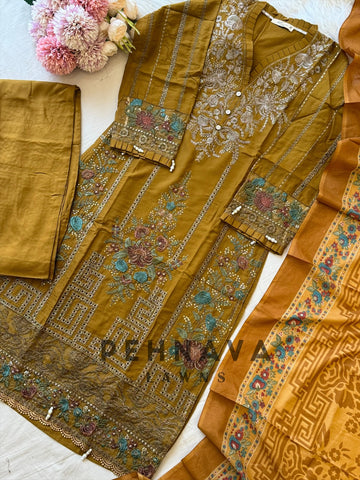Rayon Embroidered Suit-8032/3746