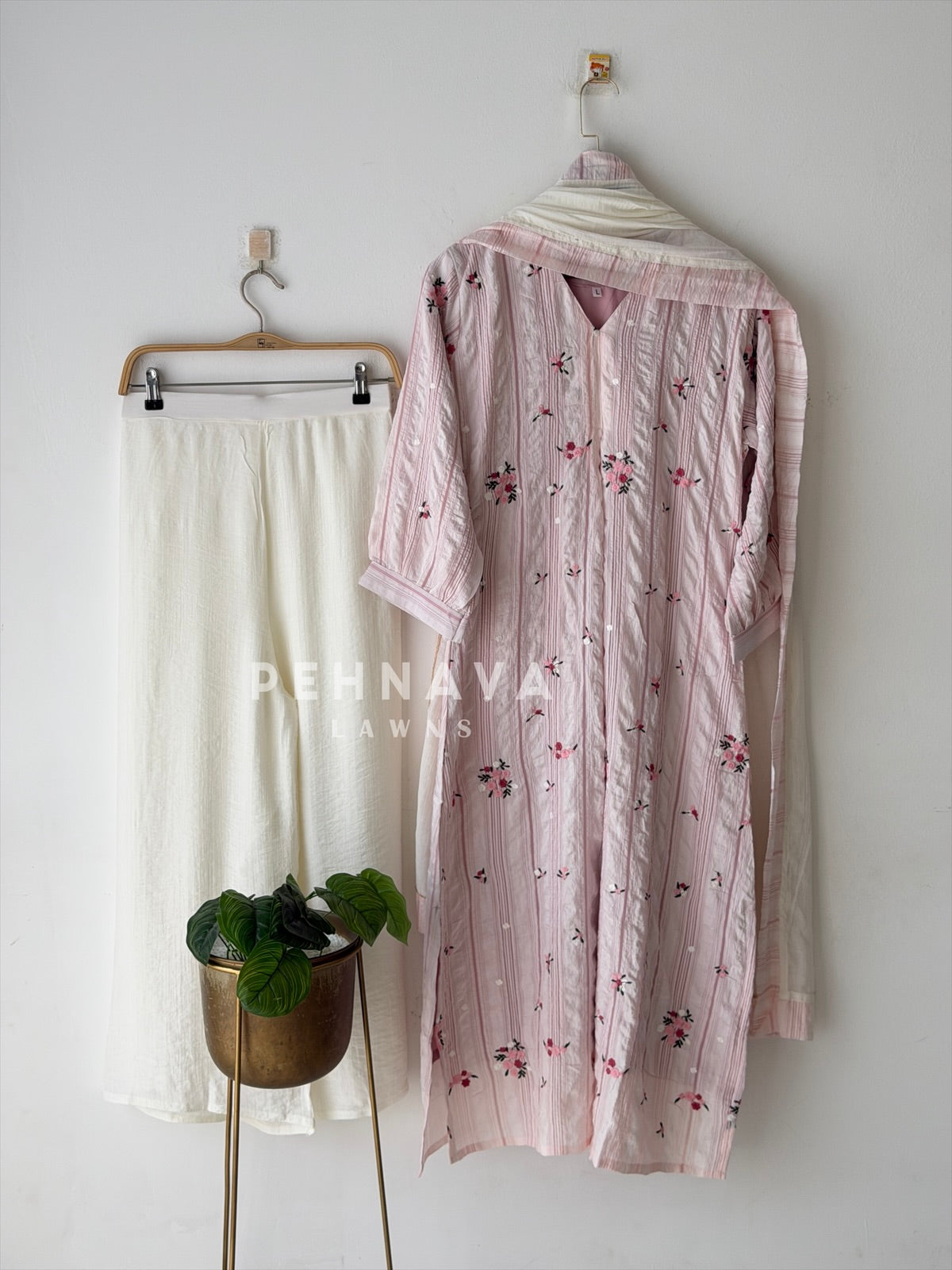 Floral Striped Imported Three Piece Set-298