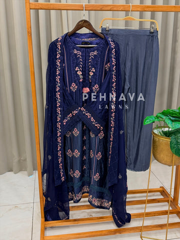 Imported Silk Embroidered Attire - Pehnava Lawns