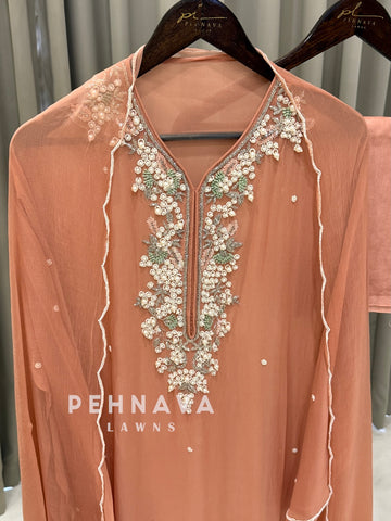 Premium Chiffon Handwork Semi-Stitched Suit