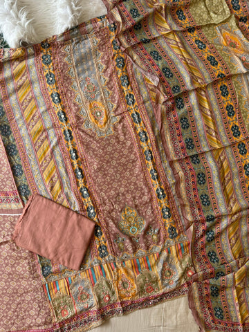 Muslin Suit with hand detailings-227