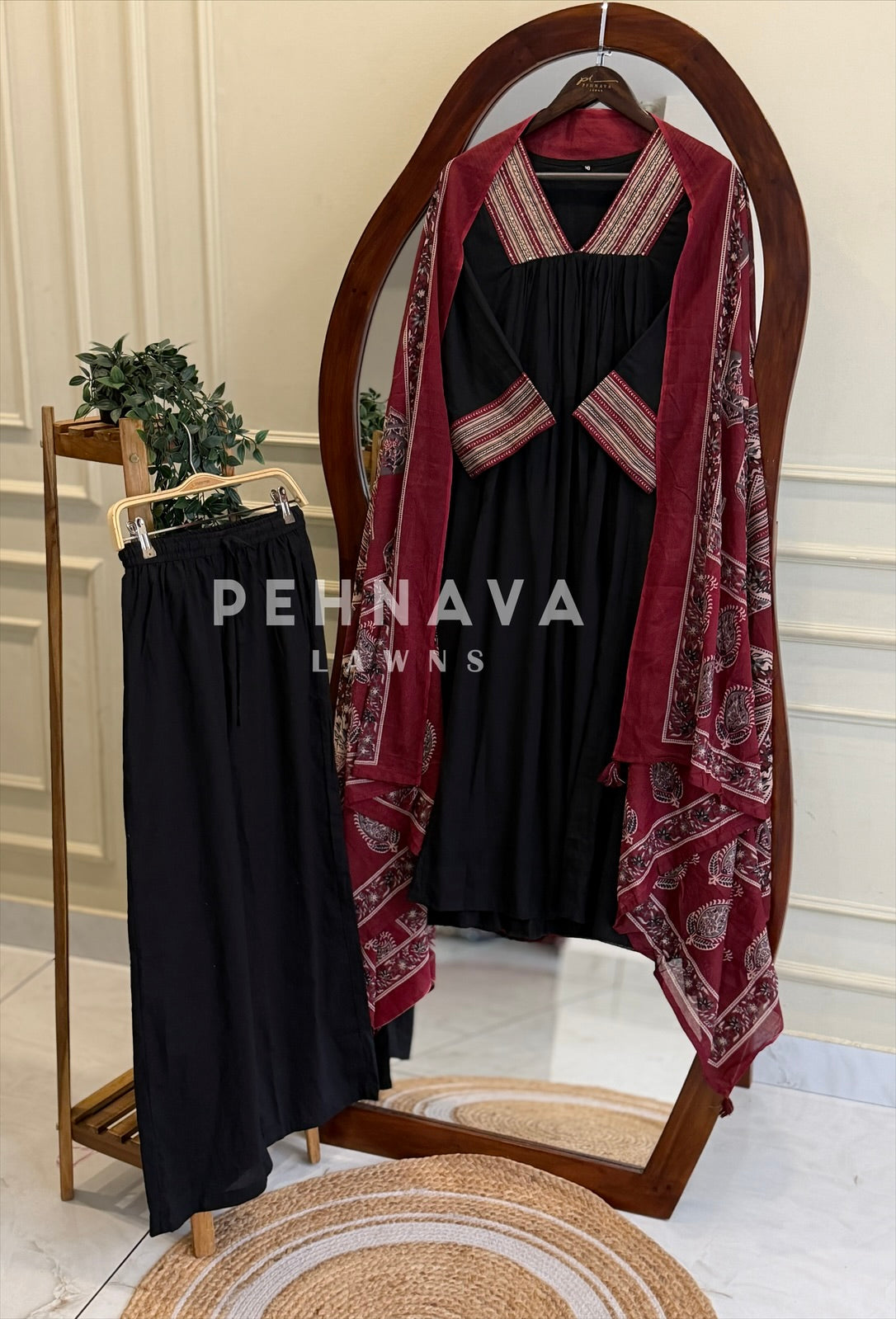 Printed Yoke Dupatta Cotton Suit Set