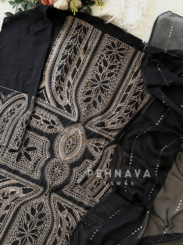 Embroidered Semi Stitched Suit 1916